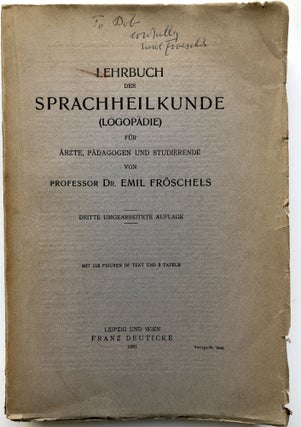 Item #H15552 Lehrbuch der Sprachheilkunde (Logopädie) für Arzte, Pädagogen und Studierende -...