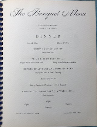 Souvenir photo album from James Walsh 75th Birthday Dinner, South Shore Country Club, Nov. 5, 1953 Chicago