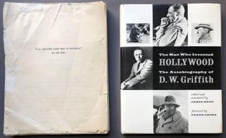 Item #H15742 Original 1938 typescript Griffith's autobiography, "D. W. Griffith Looks Back on...