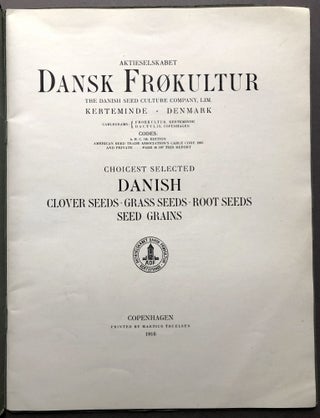 1916 catalogue: Choices Selected Danish Clover Seeds, Grass Seeds, Root Seeds, Seed Grains