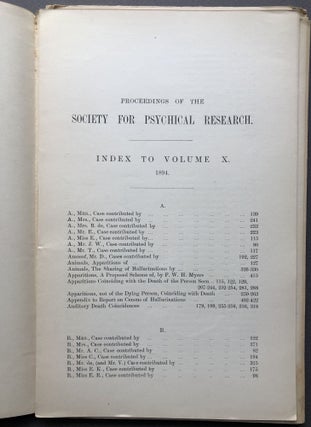 Indices from Vol. 1 (1882) to Vol. 17 (1901-1903) of Proceedings of the Society for Psychical Research