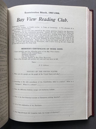 The Bay View Magazine, Vol. 15 nos. 1-8, October 1907 - May 1908, bound volume