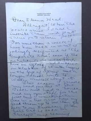 2 pp. funny 1933 letter to Greensburg PA friend, plus 3 pp. pencil draft for an after-dinner speech