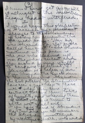 2 pp. funny 1933 letter to Greensburg PA friend, plus 3 pp. pencil draft for an after-dinner speech