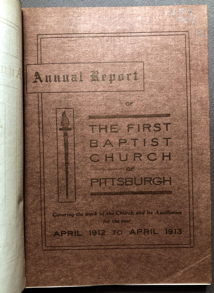 Item #H15984 Annual Report of the First Baptist Church of Pittsburgh, 2 volumes: 1912-1913; 1913-1914