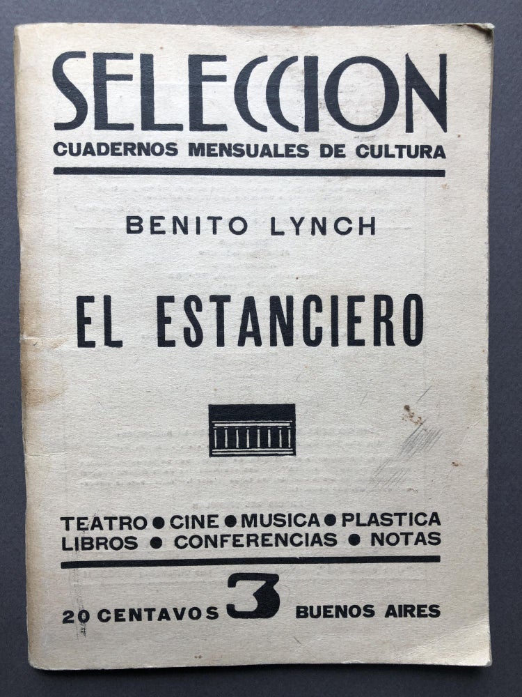 Item #H15989 Revista Seleccion Cuadernos mensuales de Cultura, No. 3 (1933), with movie reviews by Borges and Lynch's "El Estanciero" Jorge Luis Borges, Benito Lynch.