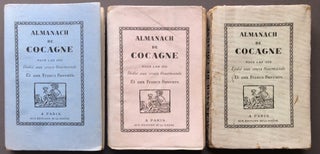 Item #H16019 Almanach de Cocagne pour l'an 1920, 1921 & 1922, inscribed to contributor Jean-Emile...