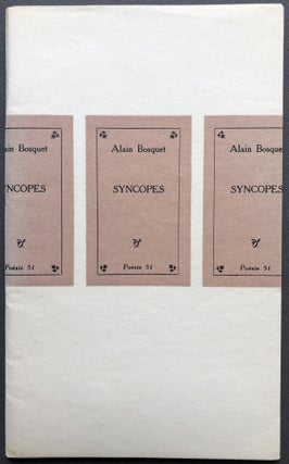 Item #H16037 Syncopes, avec deux dessins par André Masson - inscribed twice by author. Alain...