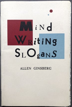 Item #H16044 Mind Writing Slogans. Allen Ginsberg