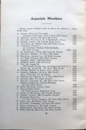 The Architectural League of New York, 1940-1941 Constitution and By-laws and the Roll of Membership