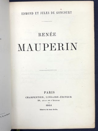 Ren&eacute;e Mauperin -- with tipped in letter from Edmond de Goncourt