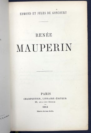 Renée Mauperin -- with tipped in letter from Edmond de Goncourt