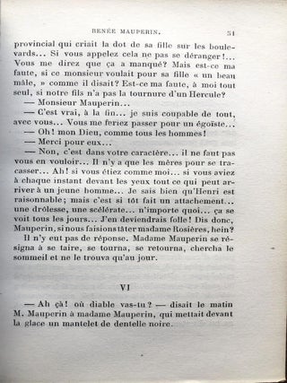 Ren&eacute;e Mauperin -- with tipped in letter from Edmond de Goncourt