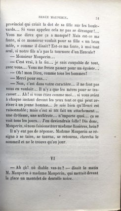 Renée Mauperin -- with tipped in letter from Edmond de Goncourt