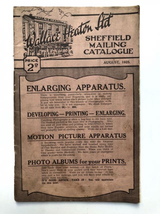 Item #H16488 Sheffield Mailing Catalogue, August 1925: Cameras, enlargers, motion picture...