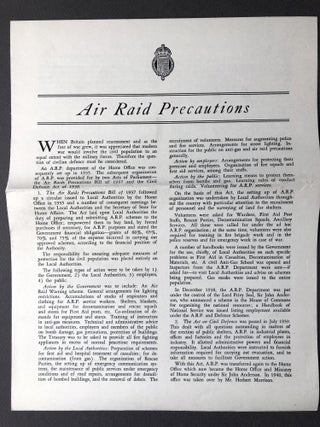Item #H16584 Air Raid Precautions (1941). British Library of Information