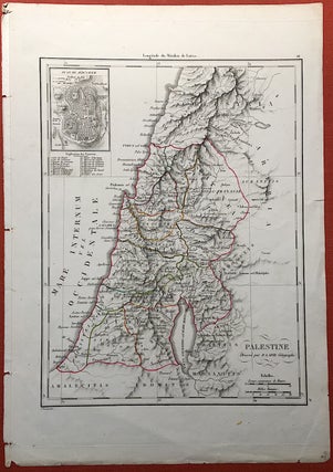 Item #H1664 French map of Palestine (Israel, Holy Land) ca. 1840: Palestine, Dresseé par P....