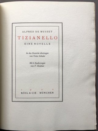 Tizianello, Eine Novelle...mit 6 Radierung von F. Heubner