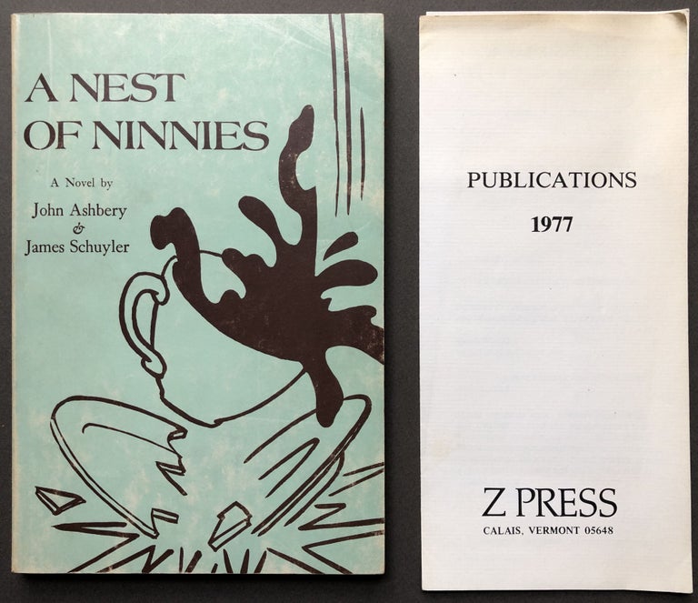 Item #H16680 A Nest of Ninnies -- inscribed by Ashbery to Harry Rigby (Tony award winning writer-producer). John Ashbery, James Schuyler.