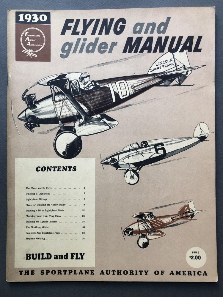 Item #H16945 1930 Flying and Glider Manual. S. H. "Wes" Schmid, Paul Poberezny.