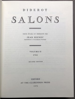 Diderot: Salons, Volume II, 1765, Second Edition
