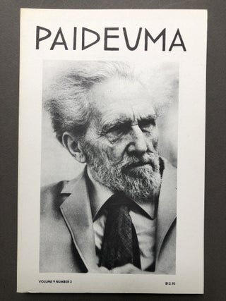 Item #H17000 Paideuma, a journal devoted to Ezra Pound scholarship. Vol. 9 no. 3, Winter 1980....