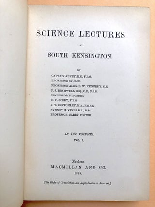 Science Lectures at South Kensington, 2 volumes