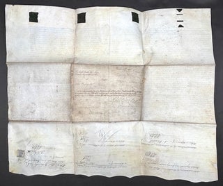 Large vellum 1775 rental agreement, Portland Place London signed by architects Robert & James Adam