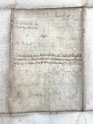 Large vellum 1775 rental agreement, Portland Place London signed by architects Robert & James Adam