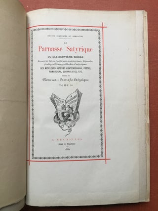 Le Parnasse Satyrique Du Dix Neuvieme Siecle (1881) - with original autographed erotic poem by Theophile Gautier, Tome 1er, II; Le Nouveau Parnasse Satyrique (1881), Pieces Nouvelles, Inconnues et Inédites...