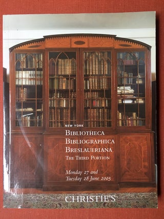 Item #H1952 Bibliotheca Bibliographica Breslaueriana.The Third Portion: Books Printed on Vellum,...