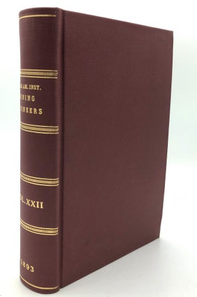 Item #H20370 Transactions of the American Institute of Mining Engineers, Vol. XXII, 1893....