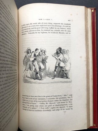 The Adventures of Gil Blas of Santillane translated ... by T. Smollett, M.D. and illustrated by Jean Gigoux, 2 volumes, finely bound
