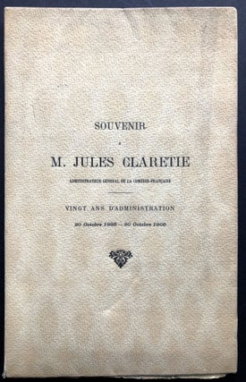 Item #H21834 Souvenir a M. Jules Claretie Administrateur Général De La Comédie-Française -...