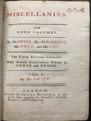 Miscellanies, 12 vols. 1745-1749; Sir Walter Scott&rsquo;s copy