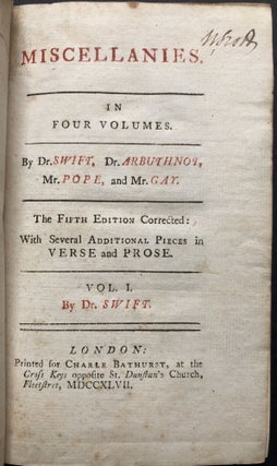 Miscellanies, 12 vols. 1745-1749; Sir Walter Scott’s copy