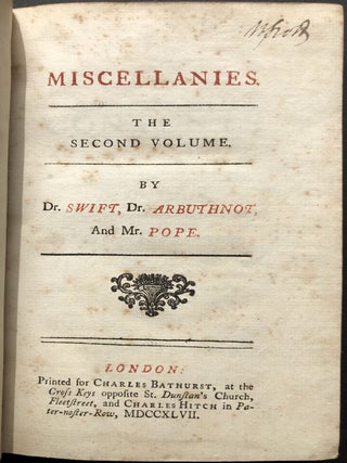 Miscellanies, 12 vols. 1745-1749; Sir Walter Scott&rsquo;s copy