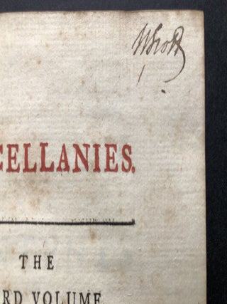 Miscellanies, 12 vols. 1745-1749; Sir Walter Scott&rsquo;s copy