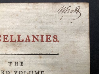Miscellanies, 12 vols. 1745-1749; Sir Walter Scott’s copy
