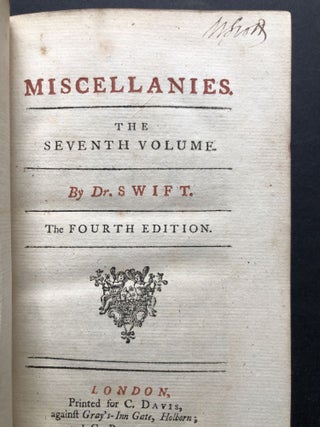 Miscellanies, 12 vols. 1745-1749; Sir Walter Scott’s copy