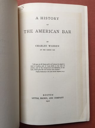 A History of the American Bar (1911)