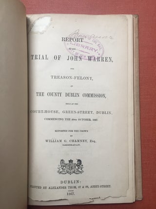 Item #H2383 Report of the trial of John Warren, for treason-felony, at the County Dublin...