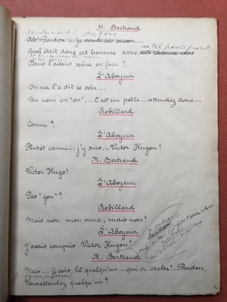 Working manuscript of DEBURAU (1918) with many additions and corrections by Guitry, director Edmond Roze's copy