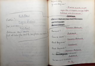 Working manuscript of DEBURAU (1918) with many additions and corrections by Guitry, director Edmond Roze's copy