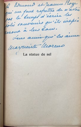 La statue de sel et le bonhomme de neige, souvenirs de ma vie et de quelques autres (First edition, 1926, inscribed to Edmond Roze and Jeanne Silvain)