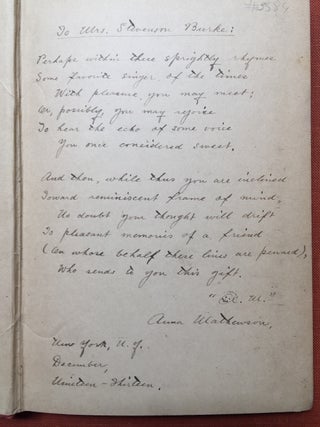 The Song of the Evening Stars, with illiustrations by Enrico Caruso (First edition, 1911, inscribed by Mathewson with 12-line poem)