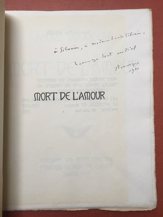 Mort de L'Amour, avec, en appendice, une prose de Jean Moréas - inscribed by Rouveyre