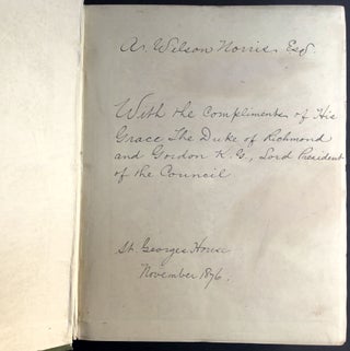 Philadelphia International Exhibition, 1876: Official Catalogue of the British Section, inscribed by Charles Gordon-Lennox, 6th Duke of Richmond &c. to A. Wilson Norris