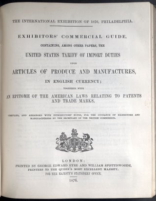 Philadelphia International Exhibition, 1876: Official Catalogue of the British Section, inscribed by Charles Gordon-Lennox, 6th Duke of Richmond &c. to A. Wilson Norris