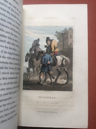 Hudibras, a Poem (2 volumes, 1819, finely bound, colored aquatint plates) - With notes selected from Grey and other authors, to which are prefixed a Life of the Author, and a Preliminary Discourse on the Civil War &c. A New Edition Embellished with Engravings